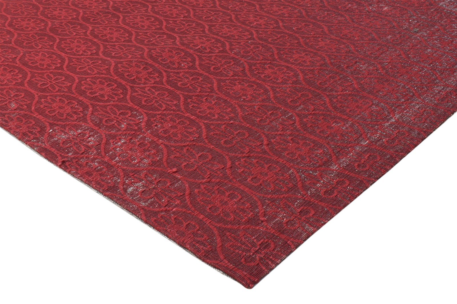 Red Wool / Silk Rug 5' X 7' Modern Jacquard Loom French Floral Room Size Carpet 7864179458197