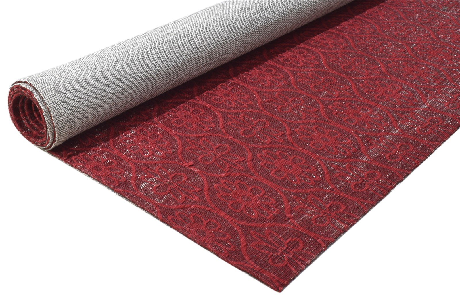 Red Wool / Silk Rug 5' X 7' Modern Jacquard Loom French Floral Room Size Carpet 7864179458197