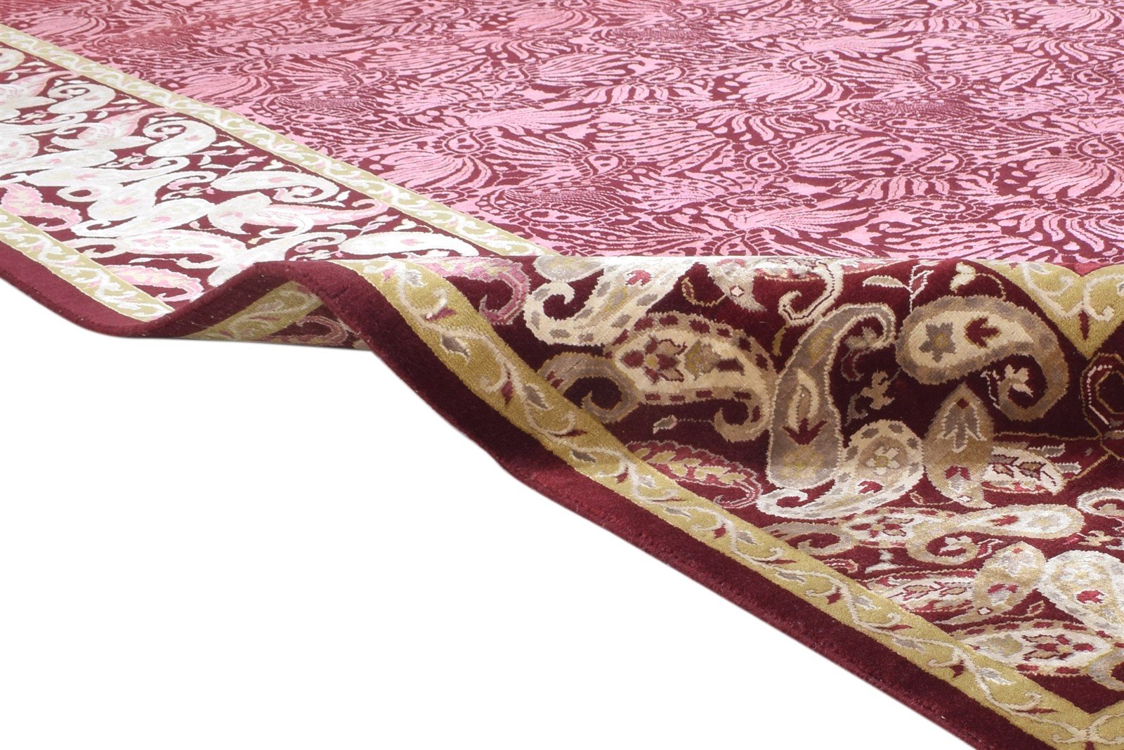 Red Wool / Silk Rug 7' X 10' Persian Hand Knotted Mughal Oriental Large Carpet 7864908578965