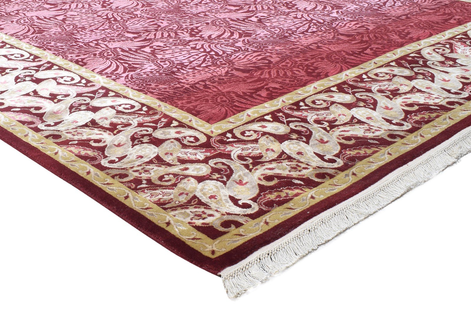 Red Wool / Silk Rug 7' X 10' Persian Hand Knotted Mughal Oriental Large Carpet 7864908578965