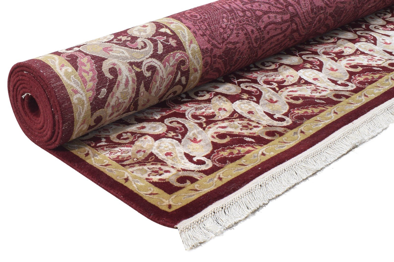 Red Wool / Silk Rug 7' X 10' Persian Hand Knotted Mughal Oriental Large Carpet 7864908578965