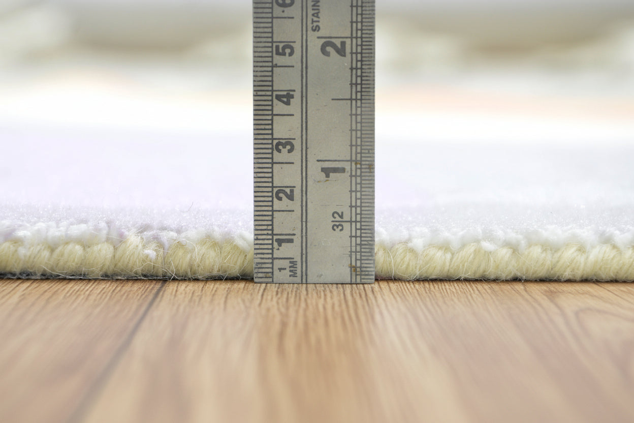 Retro Sage Green Pastel Rainbow Wave Area Rug – Handmade Kids Nursery Soft Rug 9032660582549