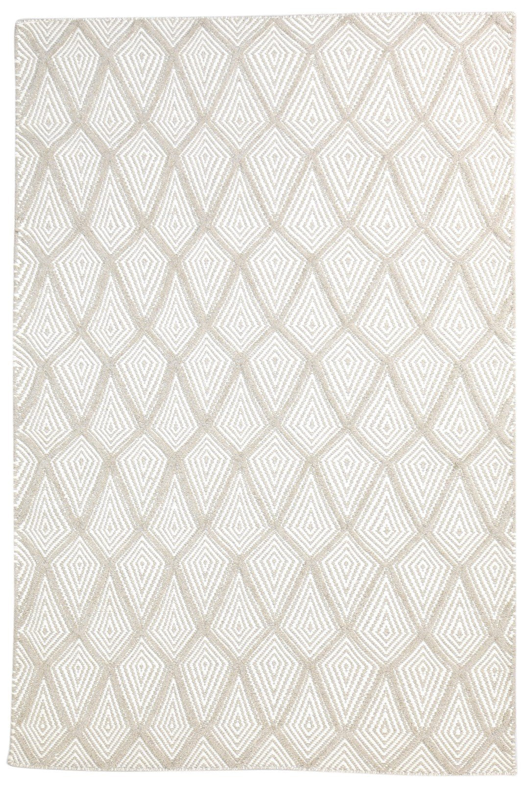 Rheba Hand Woven Off-White Wool Rug 5' X 8' Modern Moroccan Diamond   7865053413525