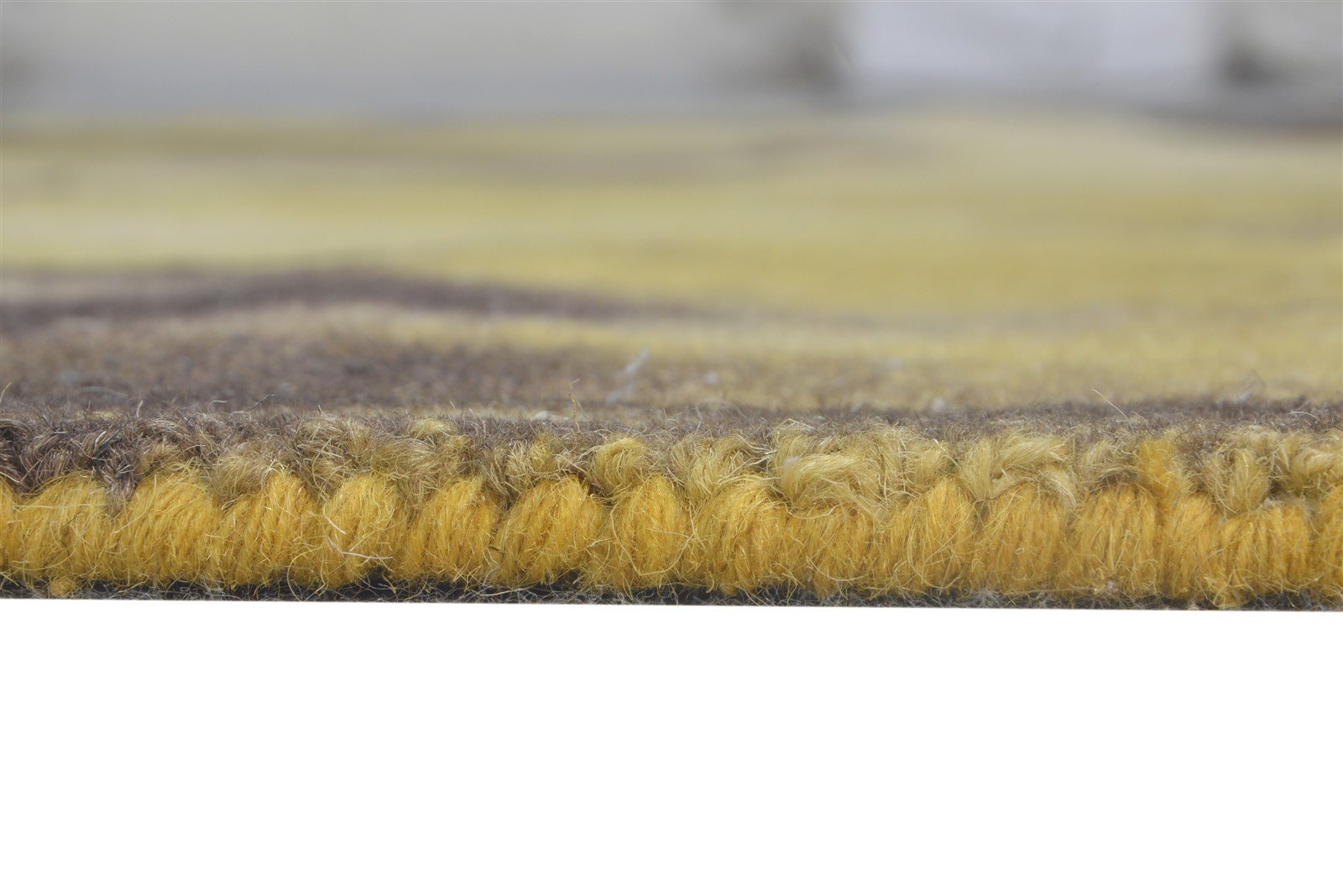 Roseanna Hand Tufted Gold Wool Rug 5' X 8' Modern Shibori Tie Dye 7865200148629