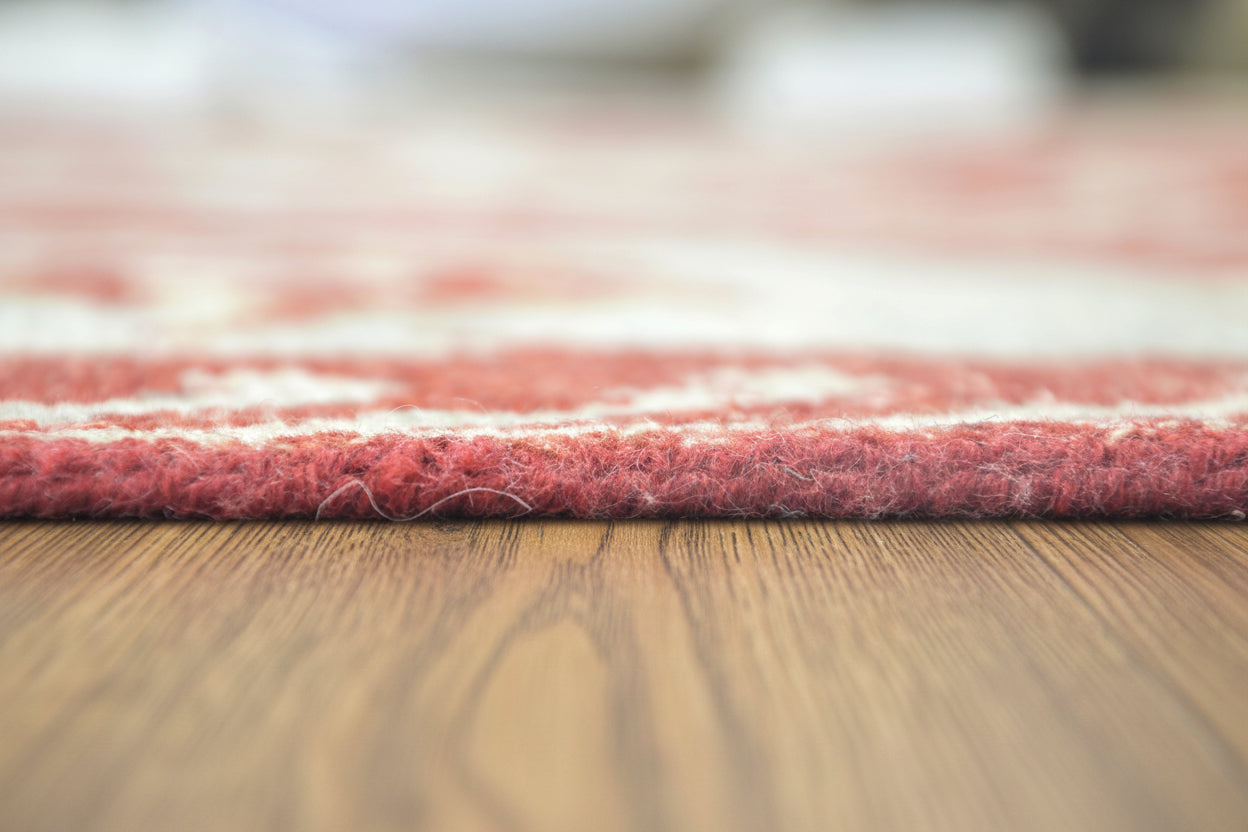 Rovira Hand-Knotted Red Floral Oushak Rug – Vintage Oriental Persian Area Rug 9194584342677