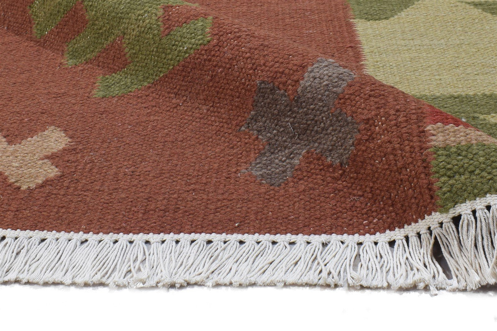 Rubia 5' X 8' Rug Wool Rust Southwestern Dhurrie American Tribal   7865034834069