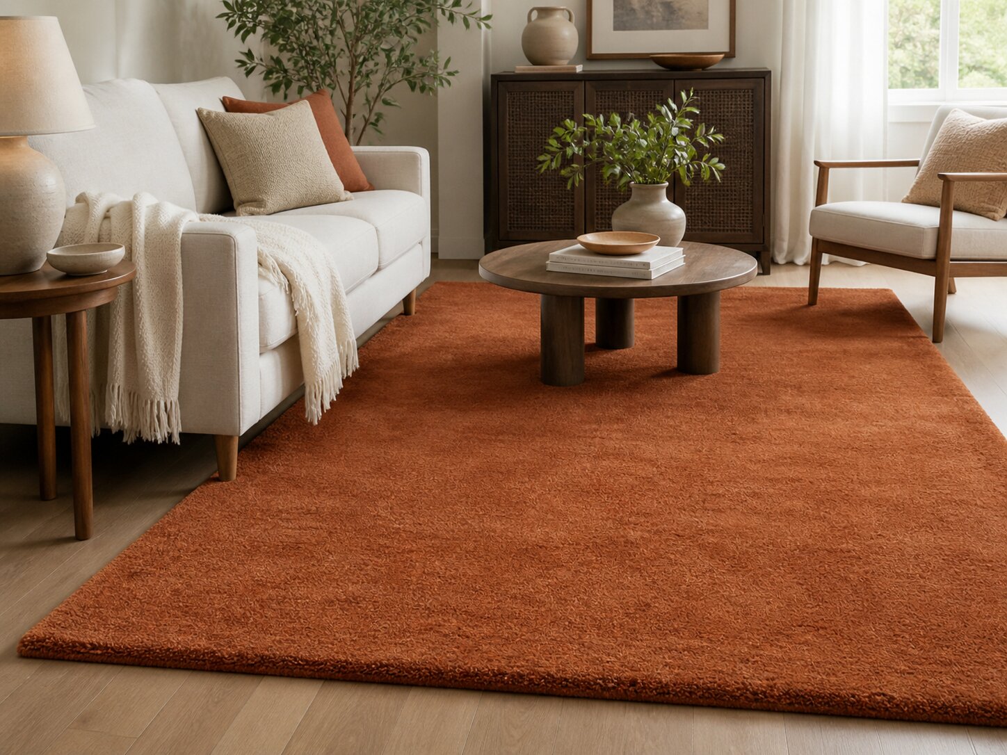 Rug for Living Room, Area Rug for Bedroom, Modern Rug, Solid Color Rust Orange Wool 8x10 Rug, 5x8 Rug,6x9 Rug,9x12 Rug, Baxter Rug 8488889843861