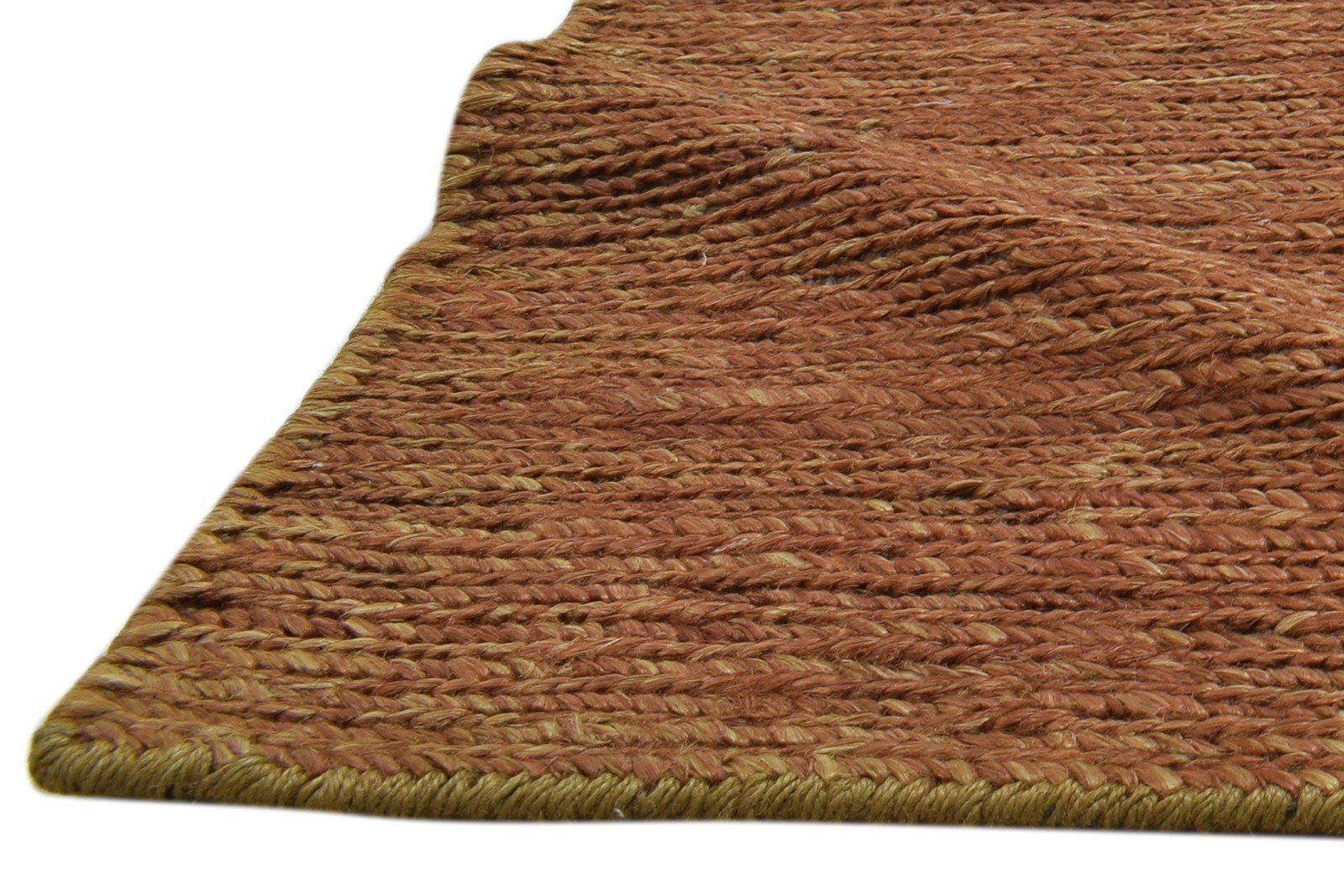 Rust Jute Rug 2' X 3' Modern Hand Knotted Scandinavian Solid Small Carpet 7860702740629