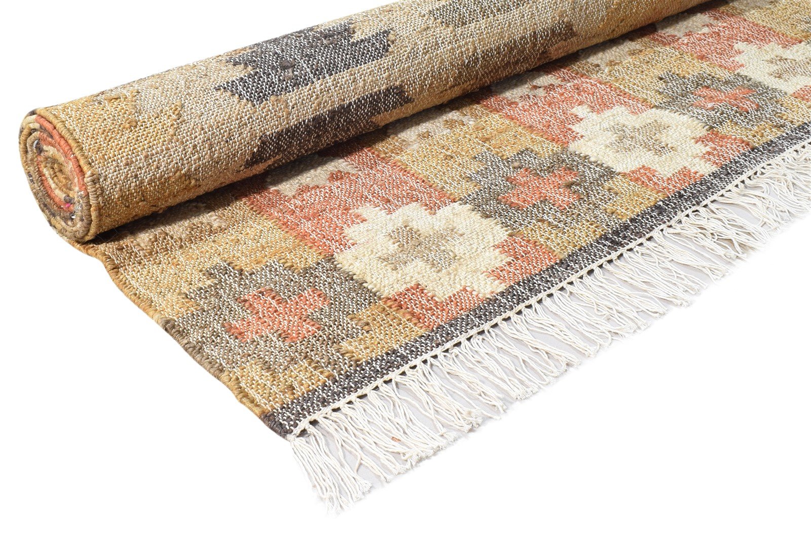 Rust Jute Rug 9' X 10' Tribal Hand Woven Southwestern Modern Large Carpet 7865141100693
