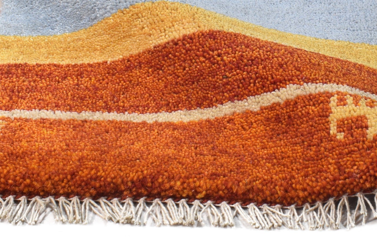 Rust Wool Rug 1' X 2' Southwestern Hand Knotted American Tribal Small Carpet 7865086378133