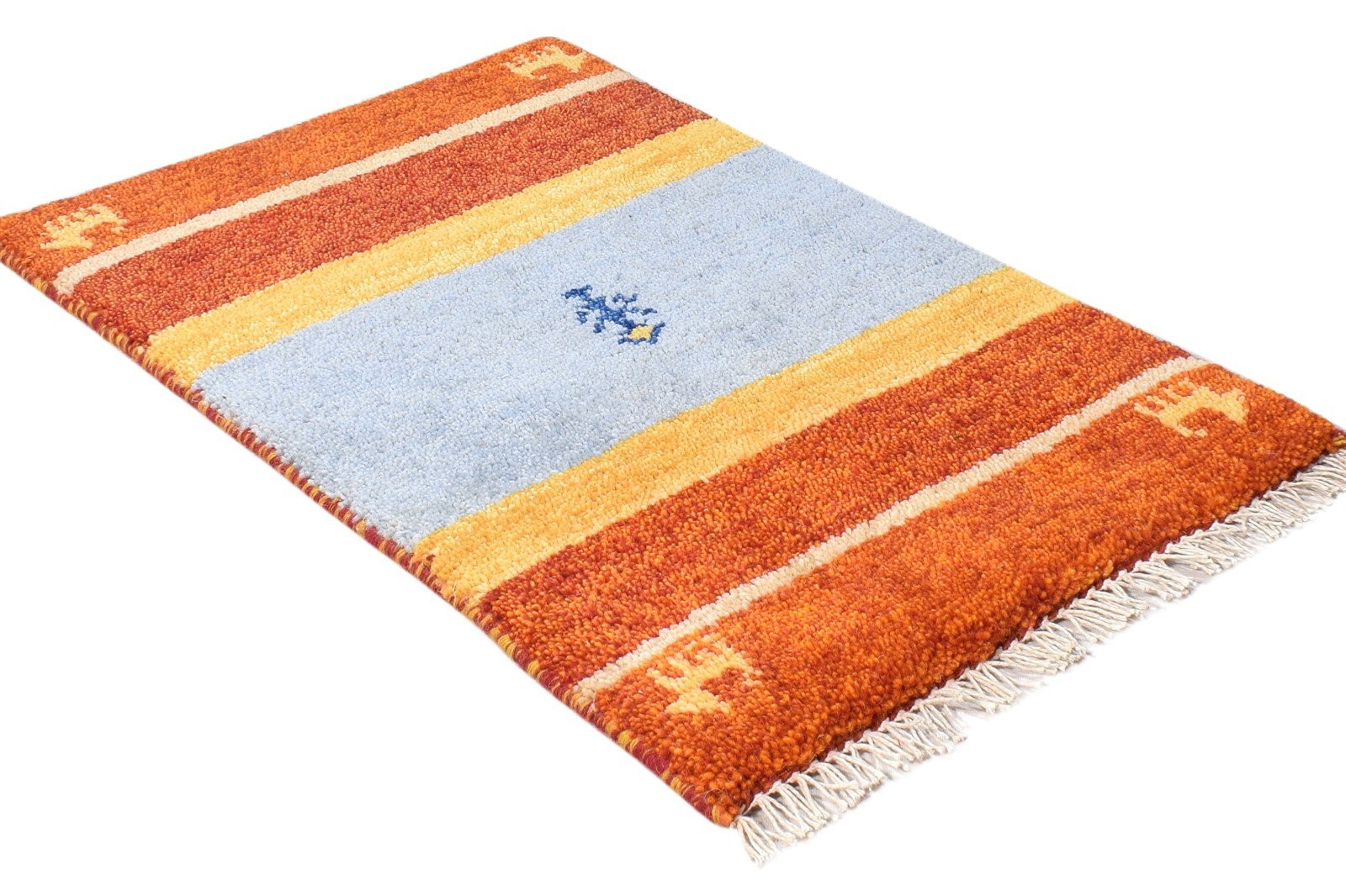 Rust Wool Rug 1' X 2' Southwestern Hand Knotted American Tribal Small Carpet 7865086378133