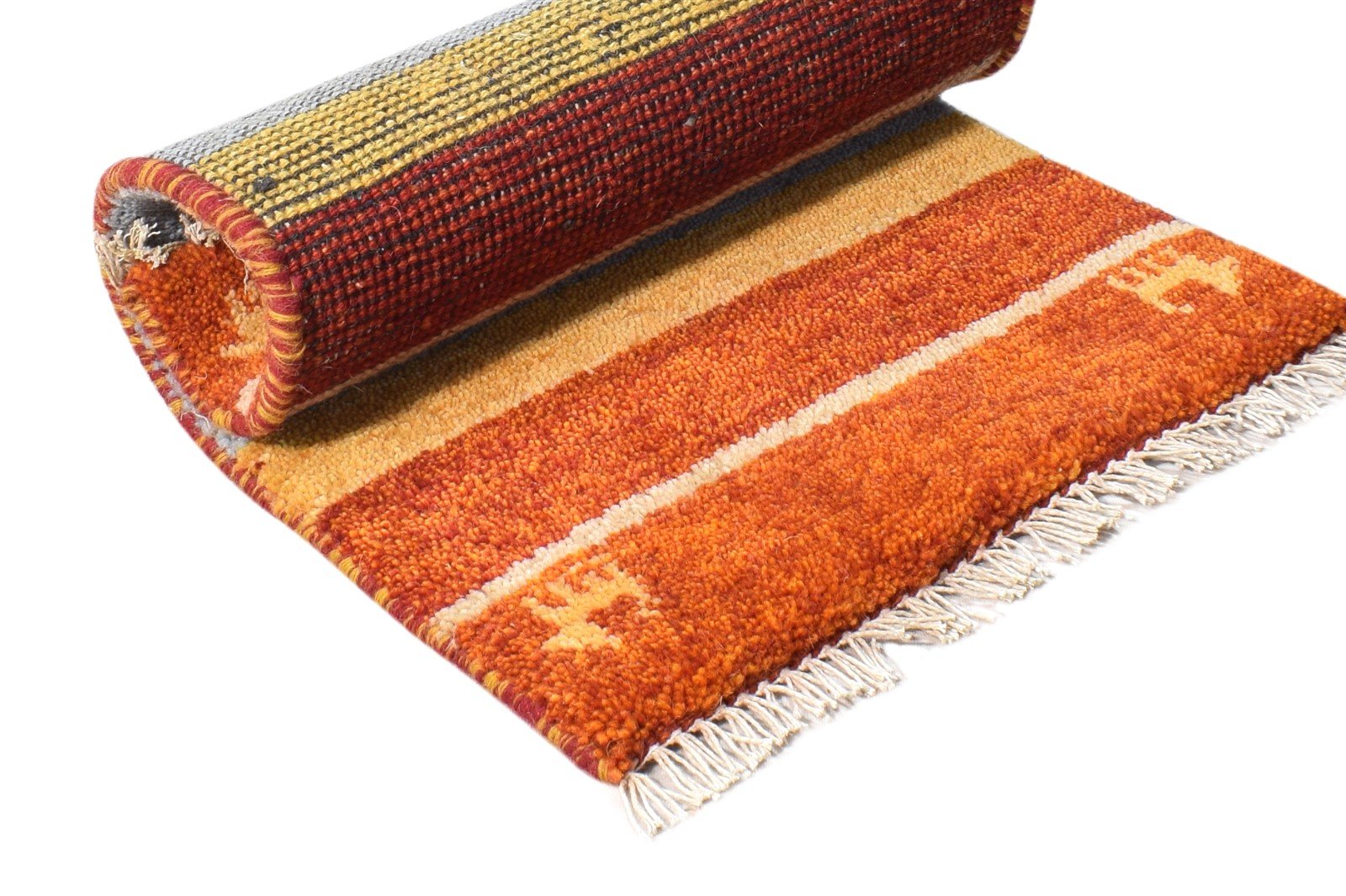Rust Wool Rug 1' X 2' Southwestern Hand Knotted American Tribal Small Carpet 7865086378133