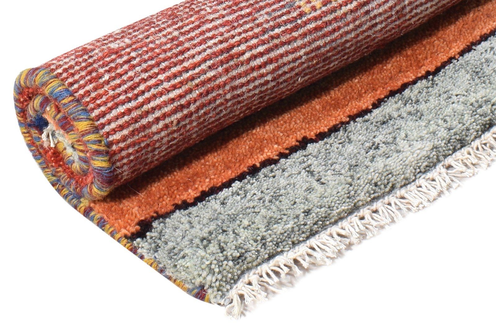 Rust Wool Rug 1' X 2' Southwestern Hand Knotted American Tribal Small Carpet 7865057869973