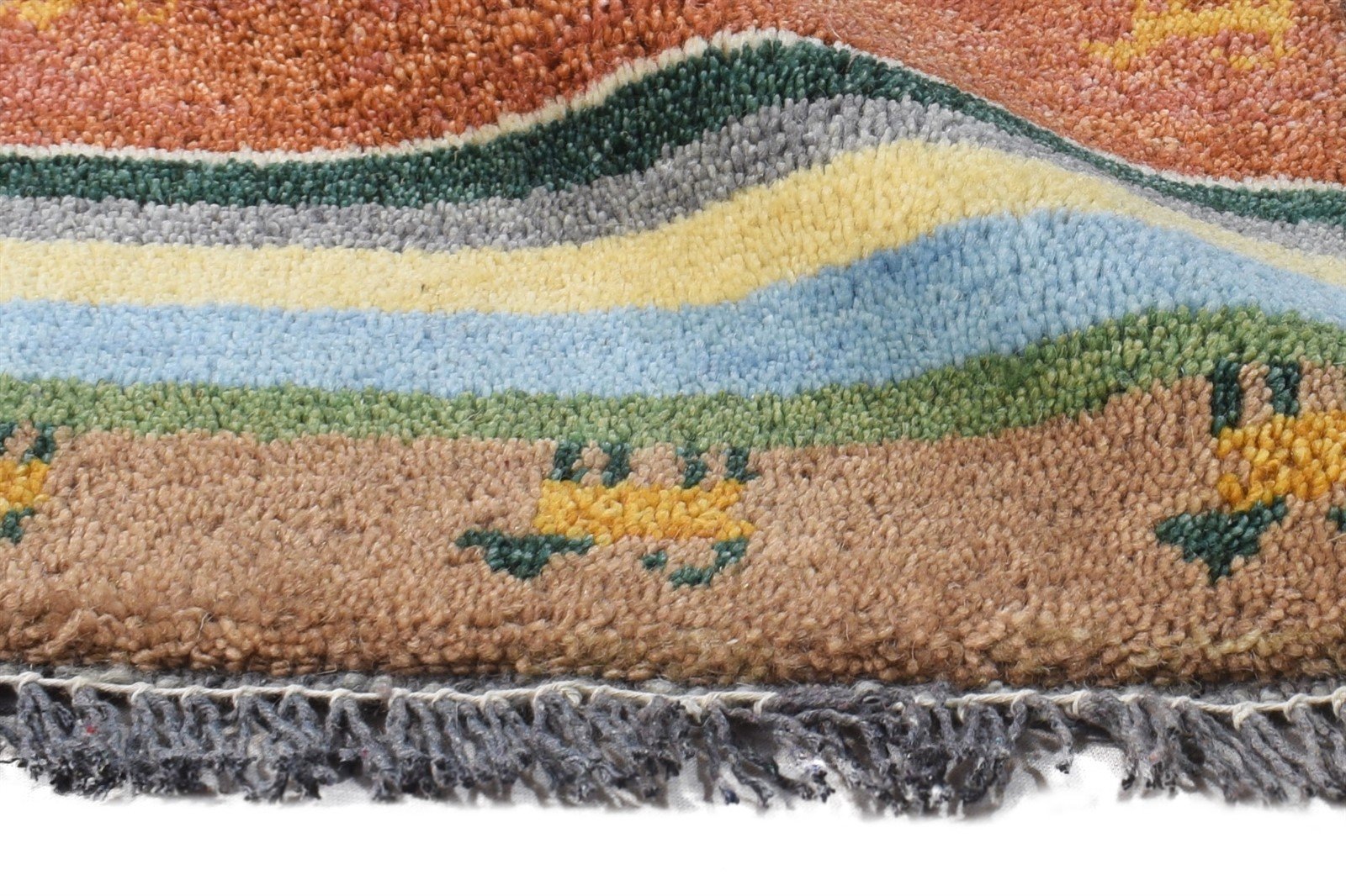 Rust Wool Rug 1' X 2' Southwestern Hand Knotted American Tribal Small Carpet 7864556421269