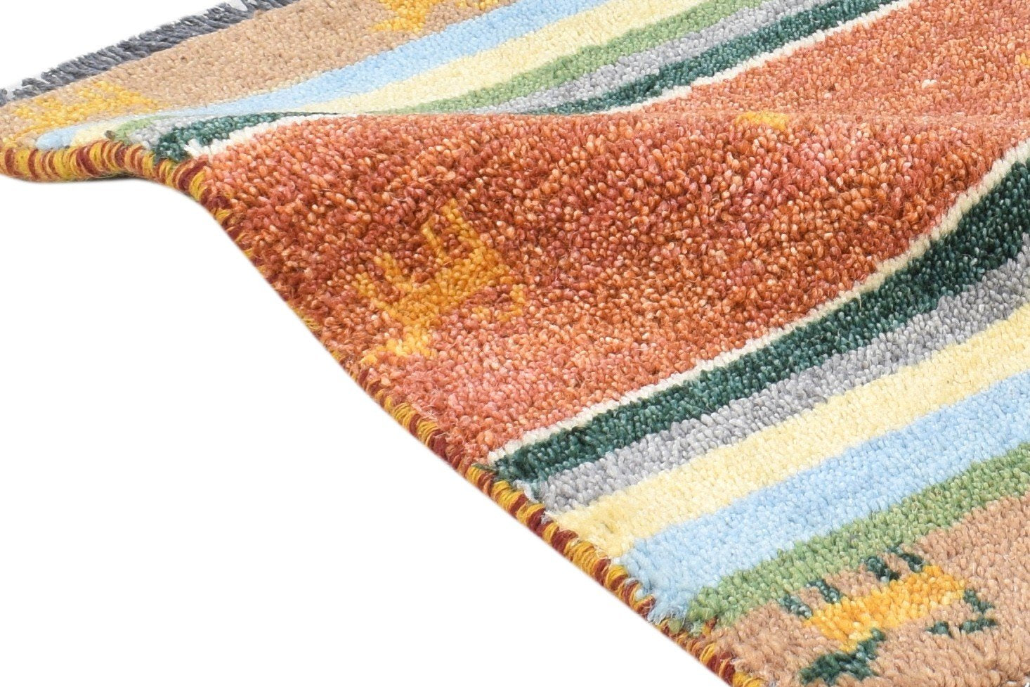 Rust Wool Rug 1' X 2' Southwestern Hand Knotted American Tribal Small Carpet 7864556421269