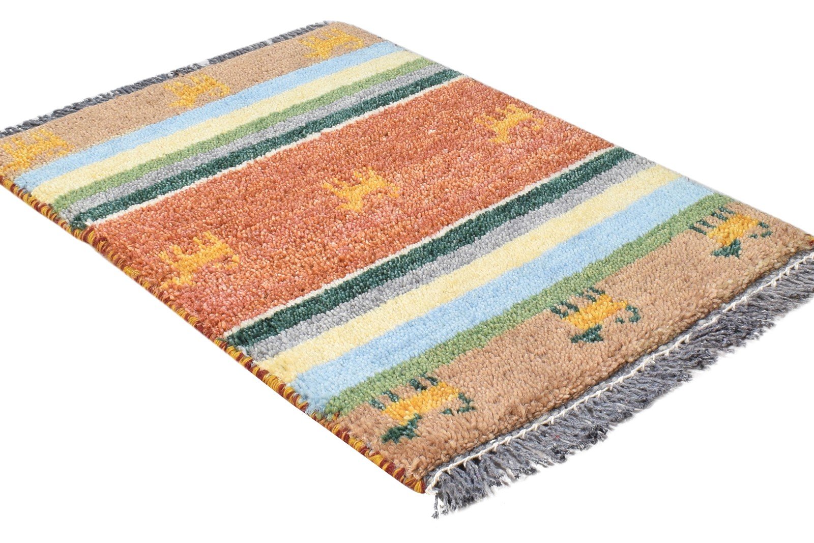 Rust Wool Rug 1' X 2' Southwestern Hand Knotted American Tribal Small Carpet 7864556421269