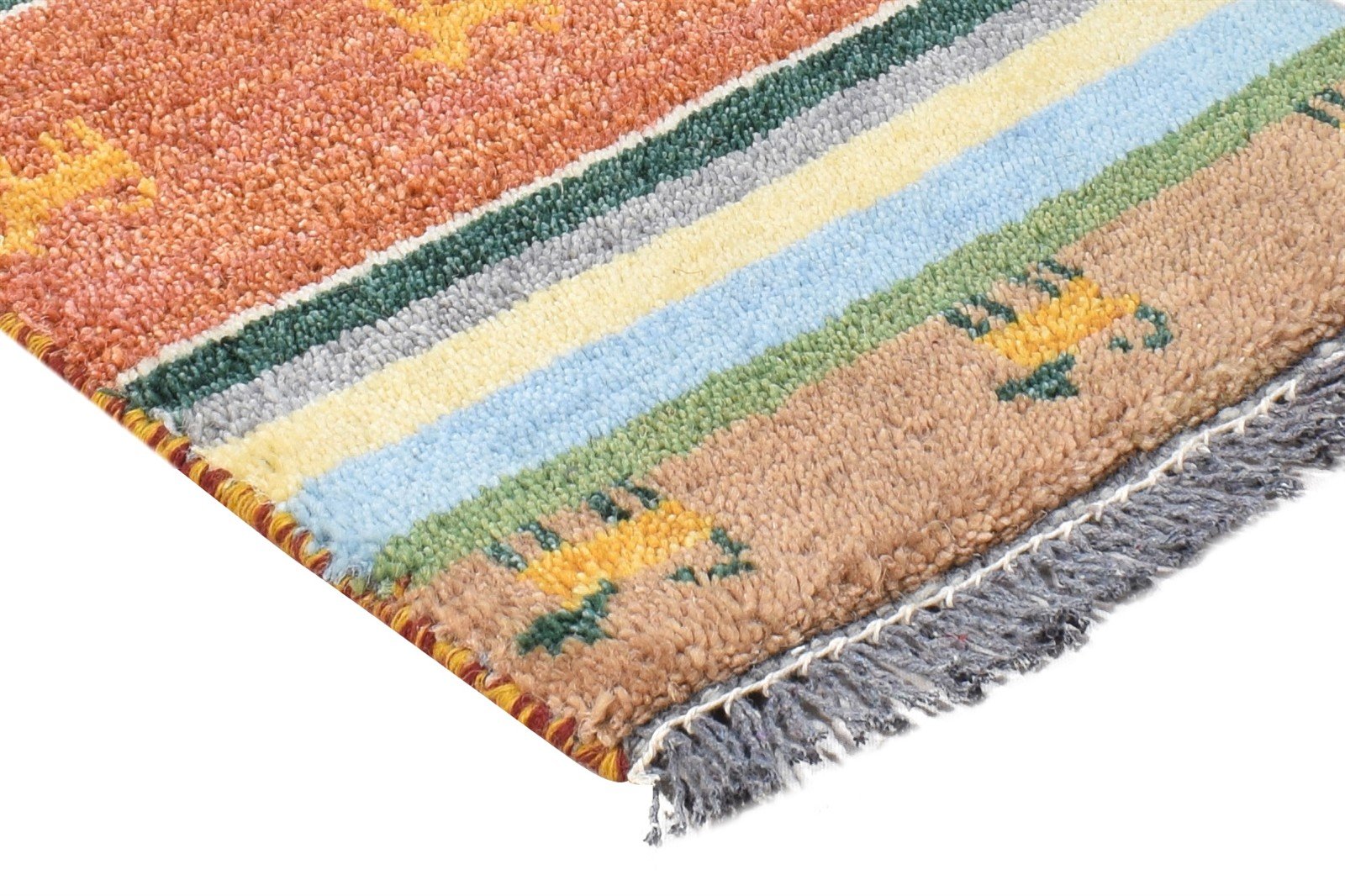 Rust Wool Rug 1' X 2' Southwestern Hand Knotted American Tribal Small Carpet 7864556421269