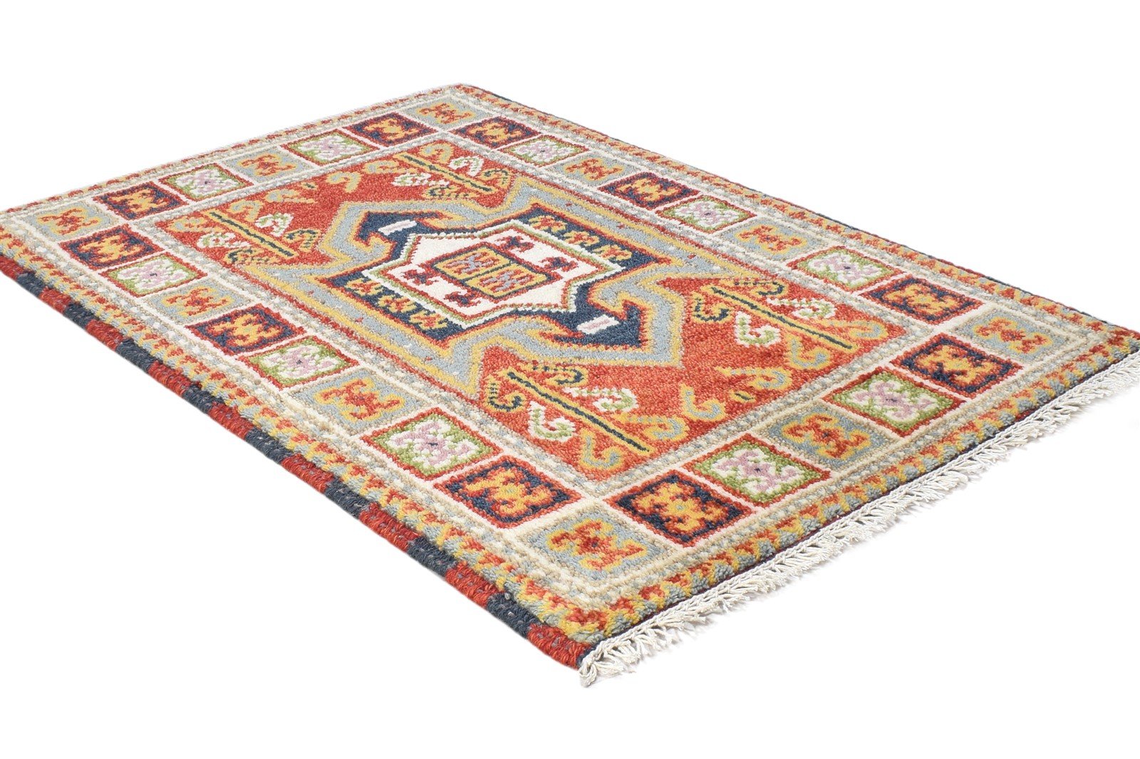 Rust Wool Rug 2' X 3' Persian Hand Knotted Kazak Oriental Small Carpet 7864503271573