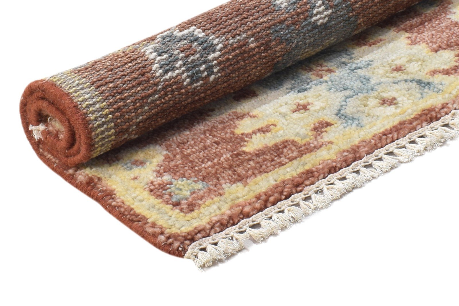 Rust Wool Rug 2' X 3' Persian Hand Knotted Oushak Oriental Small Carpet 7864326979733