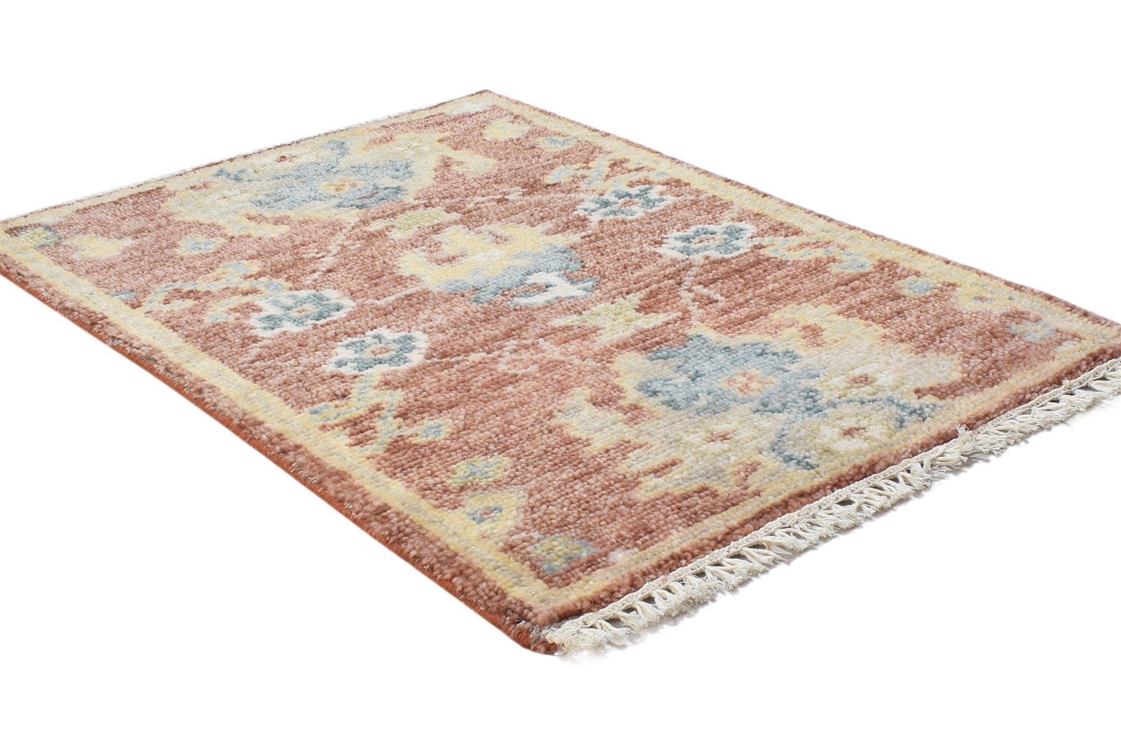 Rust Wool Rug 2' X 3' Persian Hand Knotted Oushak Oriental Small Carpet 7864326815893