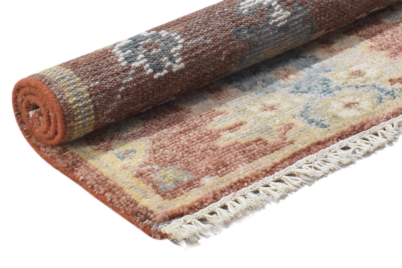 Rust Wool Rug 2' X 3' Persian Hand Knotted Oushak Oriental Small Carpet 7864326815893