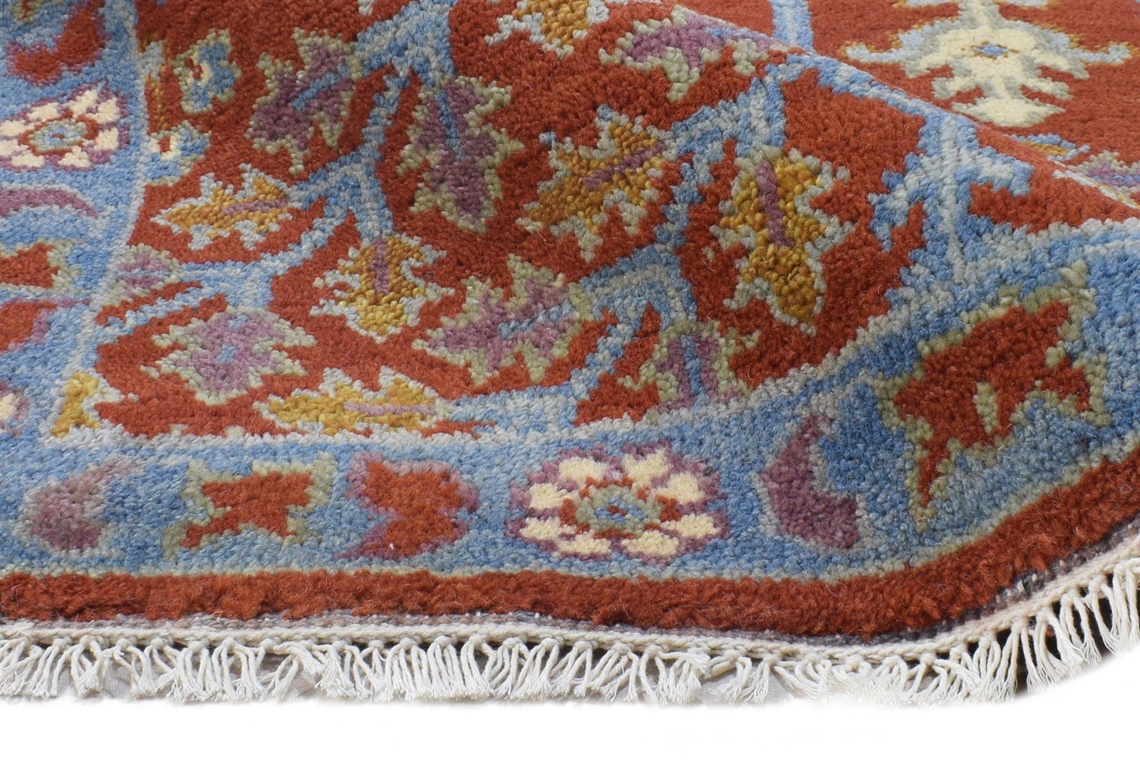 Rust Wool Rug 3' X 5' Persian Hand Knotted Mughal Oriental Small Carpet 7865093259413
