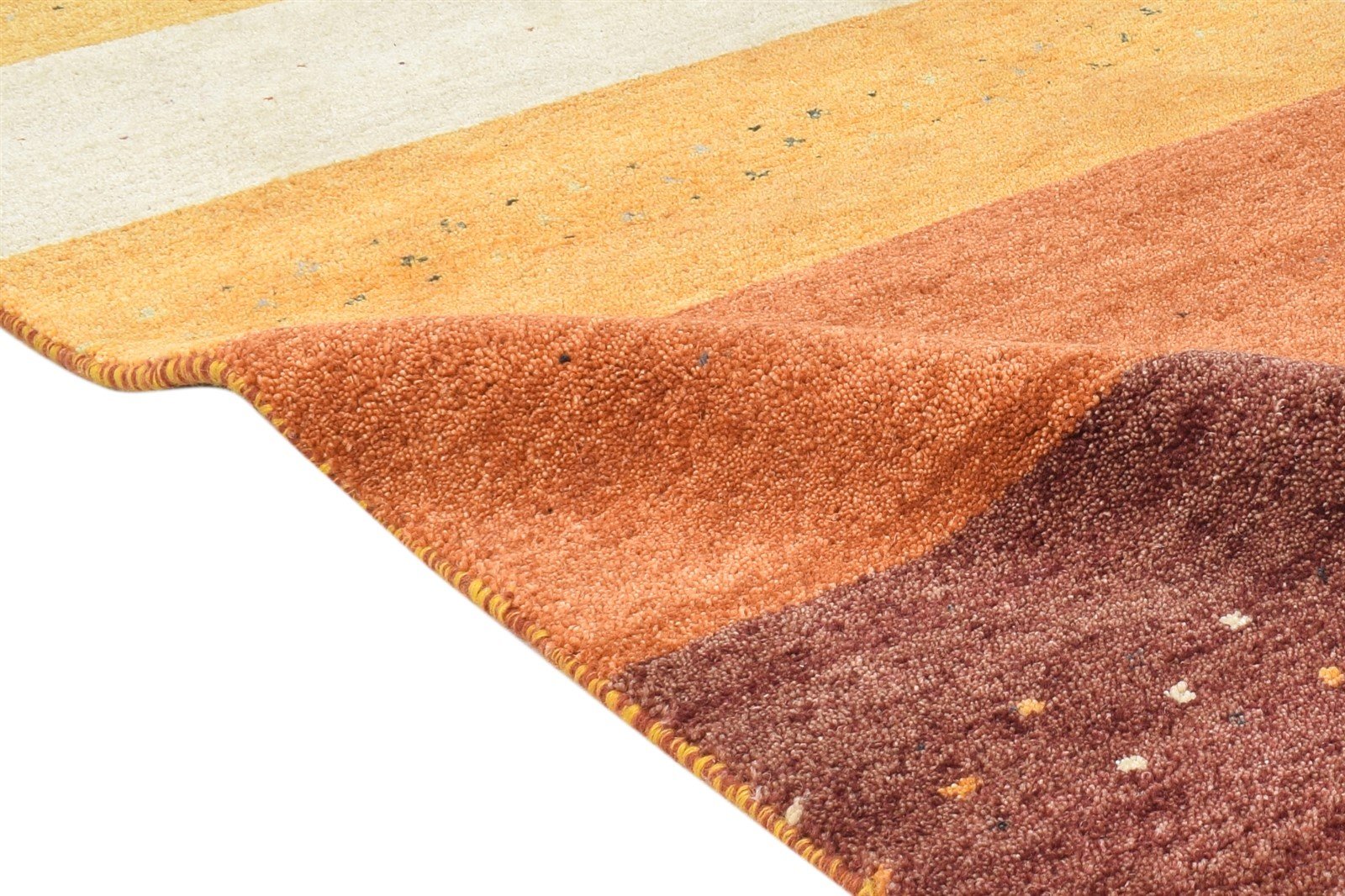 Rust Wool Rug 3' X 7' Southwestern Hand Knotted Gabbeh Striped Small Runner 7865065570453