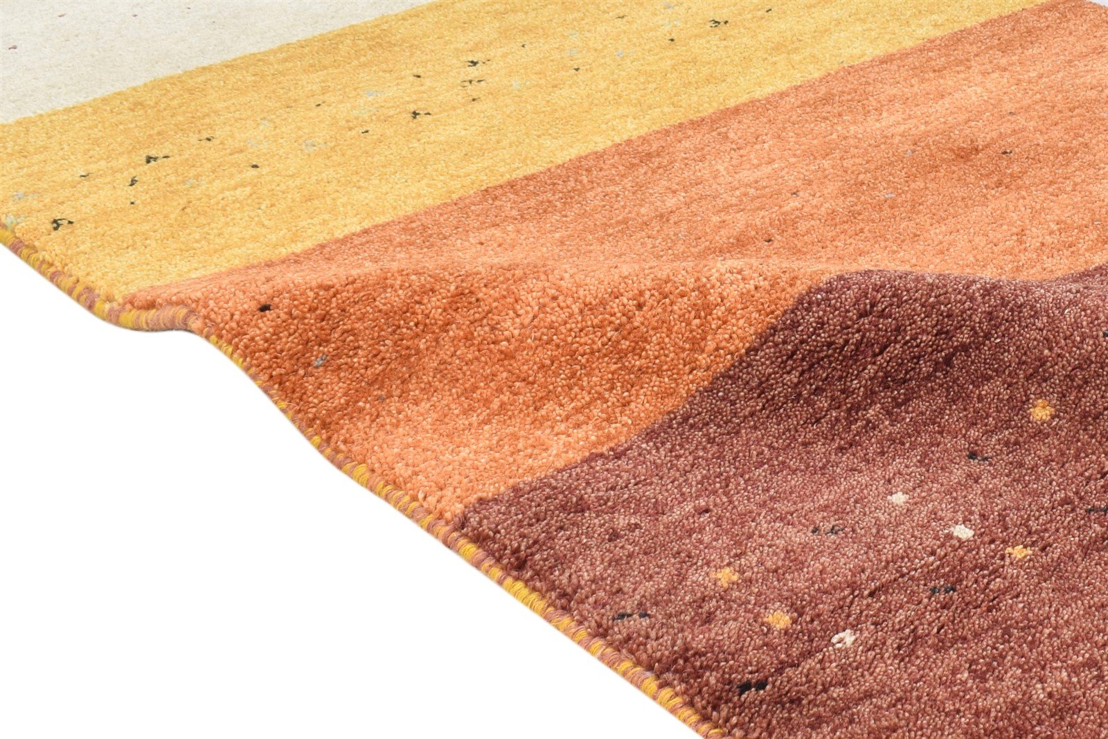 Rust Wool Rug 3' X 8' Southwestern Hand Knotted Gabbeh Striped Small Runner 7865065767061