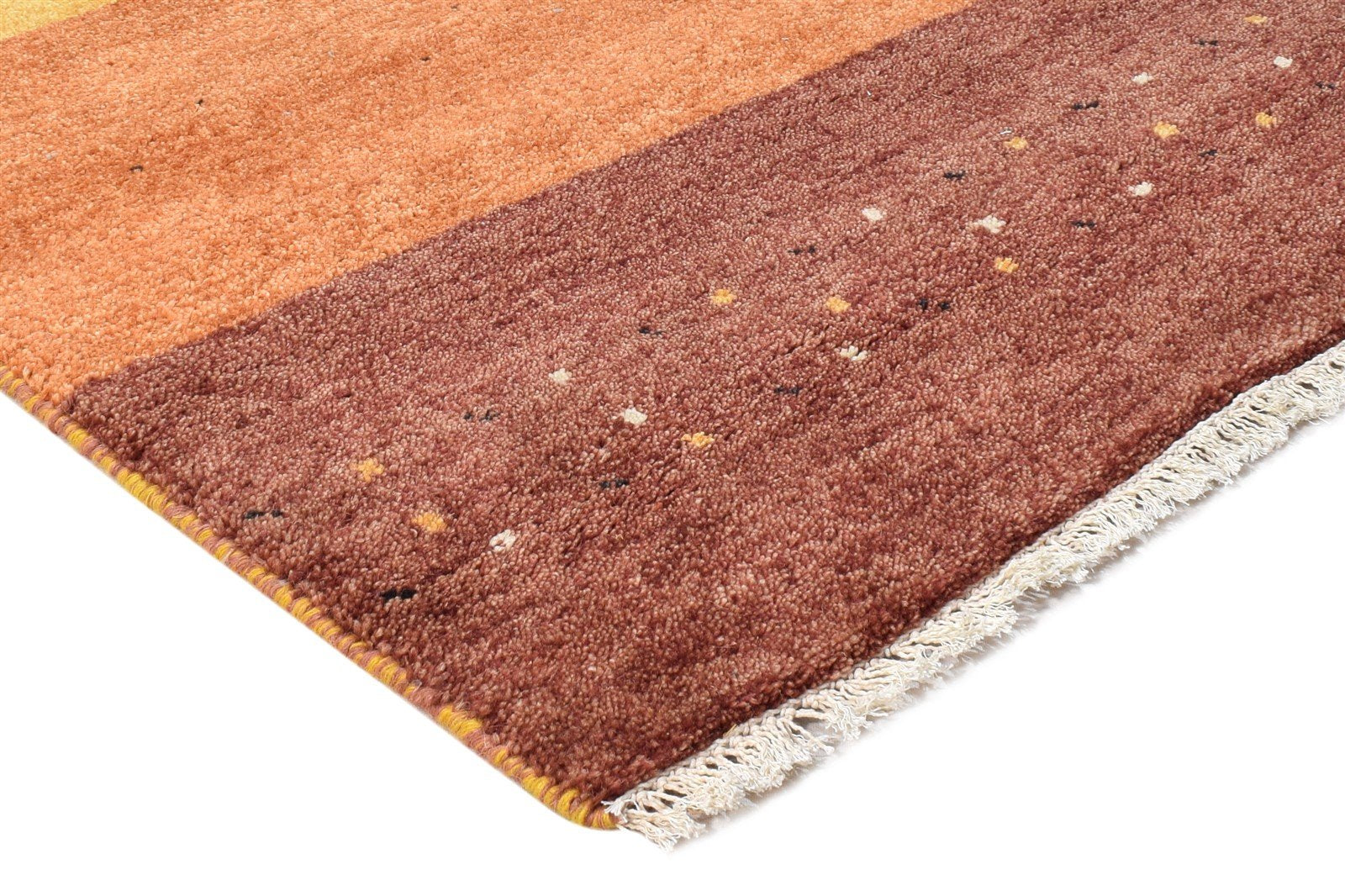 Rust Wool Rug 3' X 8' Southwestern Hand Knotted Gabbeh Striped Small Runner 7865065767061
