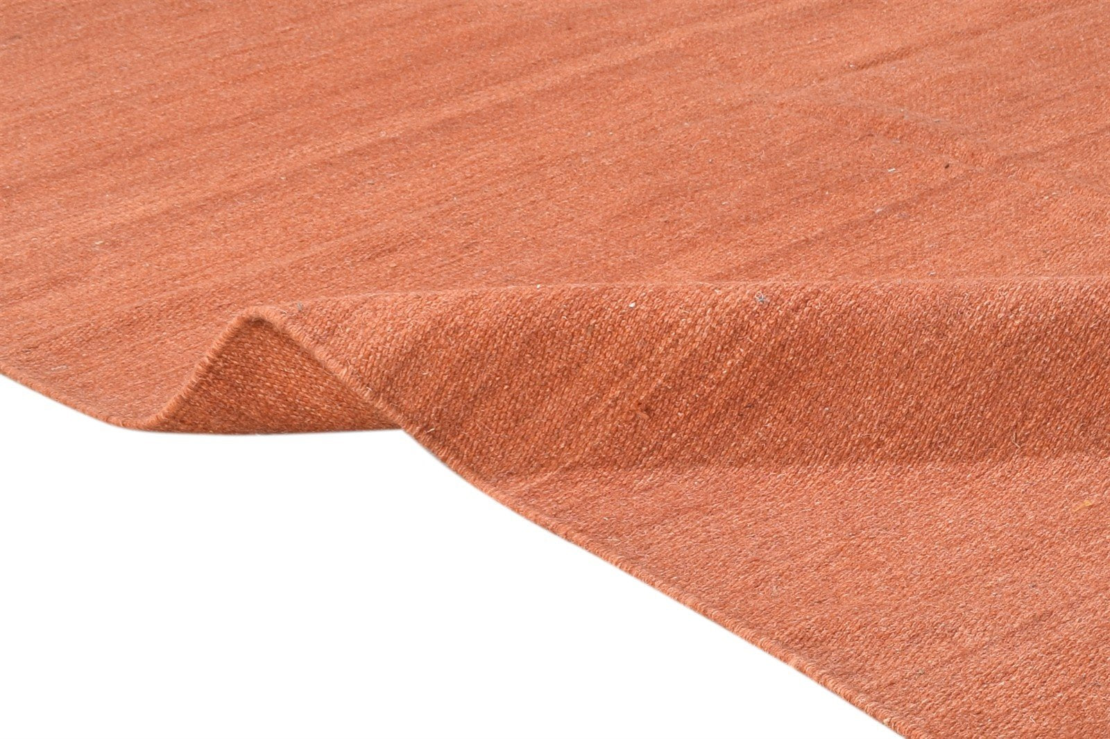 Rust Wool Rug 4' X 6' Modern Dhurrie Scandinavian Solid Room Size Carpet 7865142739093