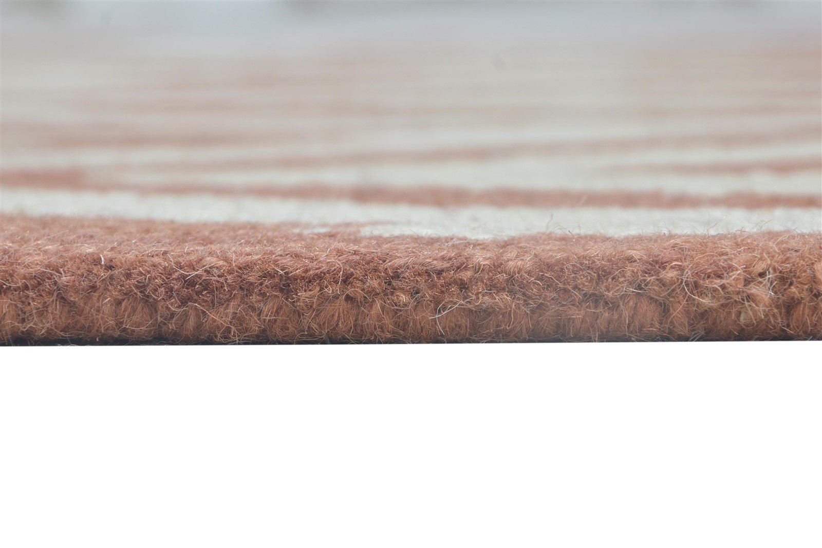 Rust Wool Rug 4' X 6' Modern Hand Tufted Scandinavian Chevron Room Size Carpet 7864300306581
