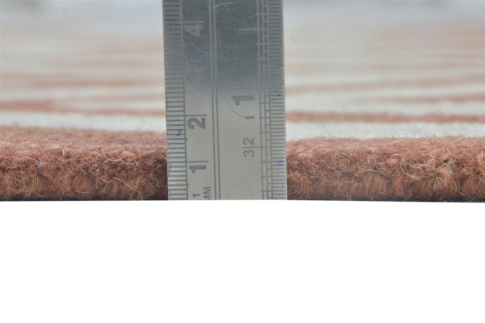 Rust Wool Rug 4' X 6' Modern Hand Tufted Scandinavian Chevron Room Size Carpet 7864300306581