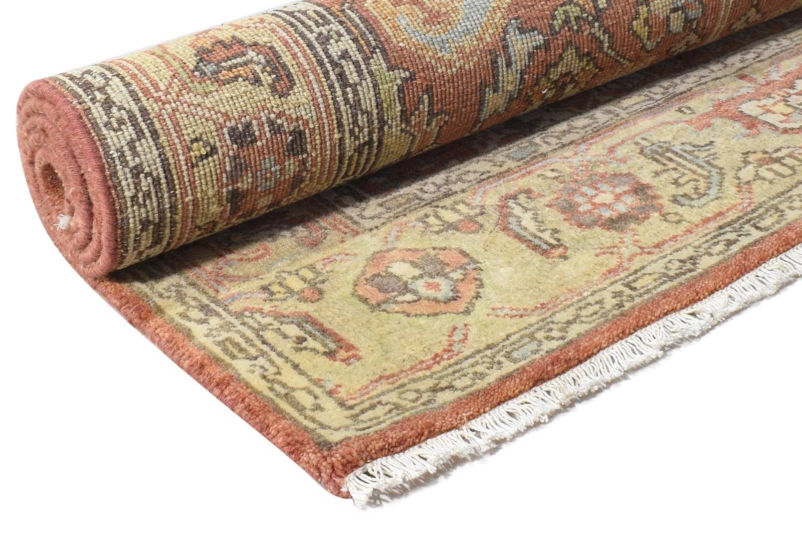 Rust Wool Rug 4' X 6' Persian Hand Knotted Mughal Oriental Room Size Carpet 7864997150869