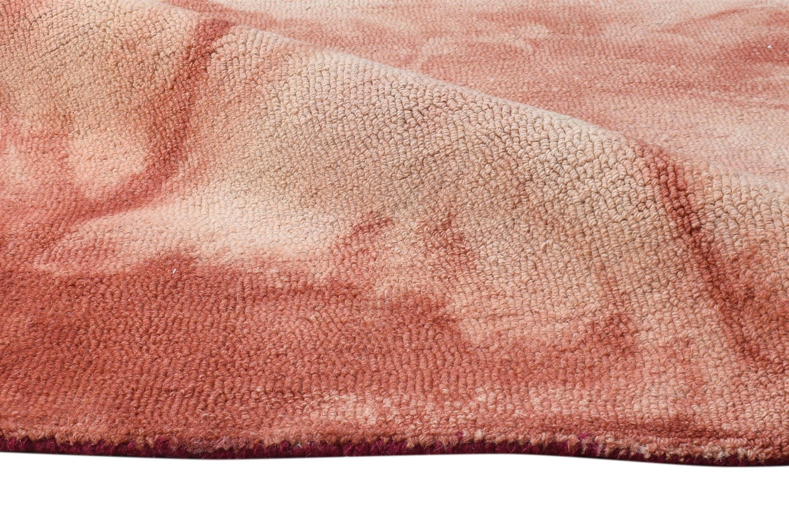 Rust Wool Rug 5' X 8' Modern Hand Tufted Shibori Tie Dye Room Size Carpet 7865258705045