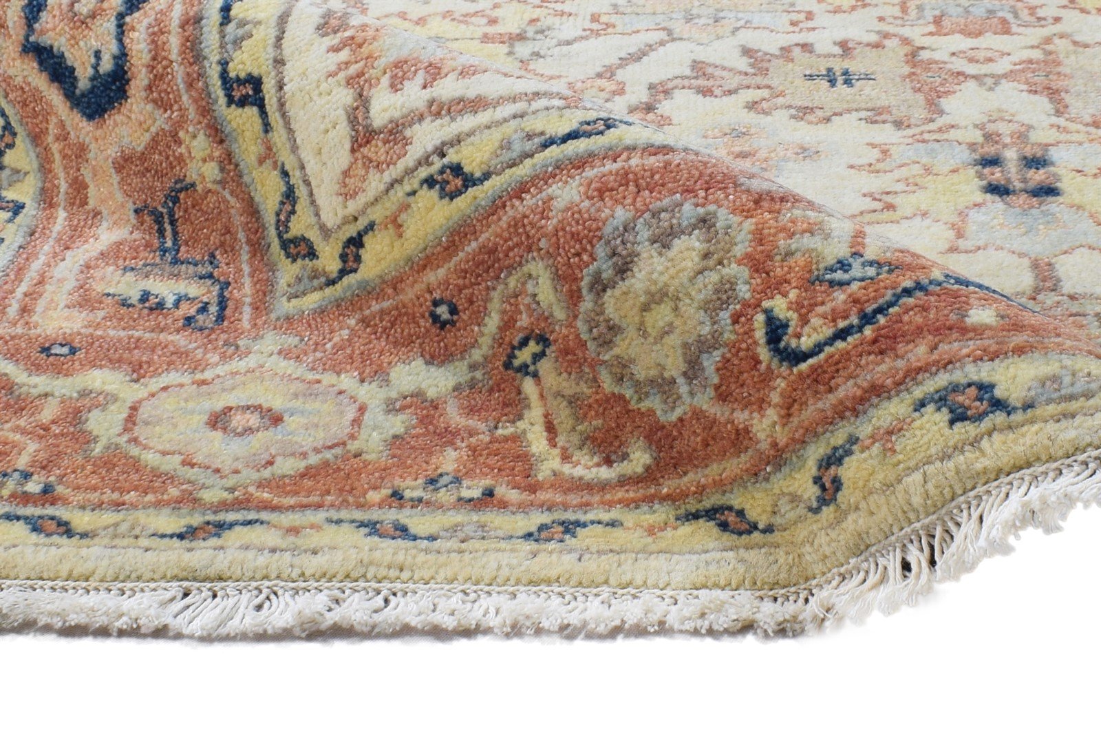 Rust Wool Rug 6' X 6' Persian Hand Knotted Nain Oriental Room Size Carpet 7864996659349