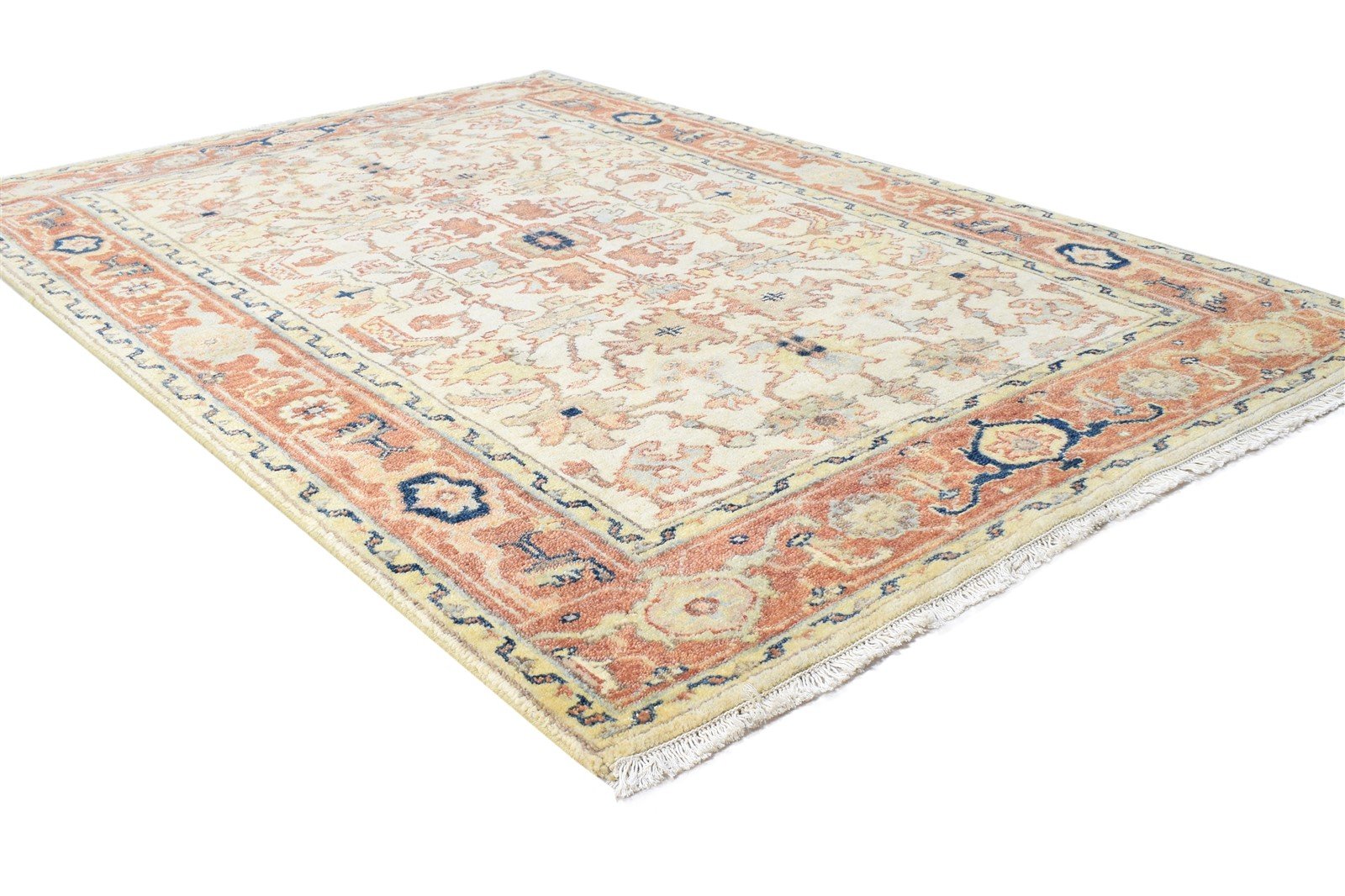 Rust Wool Rug 6' X 6' Persian Hand Knotted Nain Oriental Room Size Carpet 7864996659349