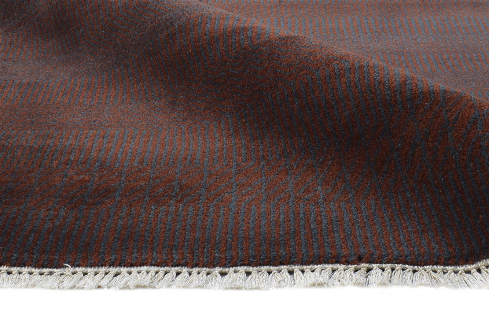 Rust Wool Rug 6' X 9' Modern Hand Knotted Agra Grass Trellis Room Size Carpet 7865149390997