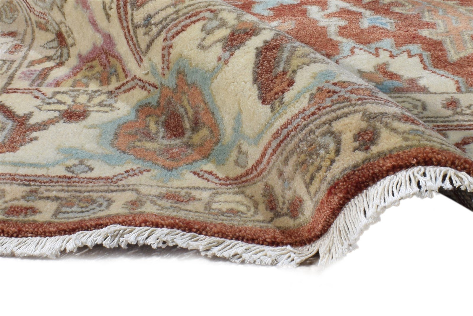 Rust Wool Rug 6' X 9' Persian Hand Knotted Mughal Oriental Room Size Carpet 7865000296597