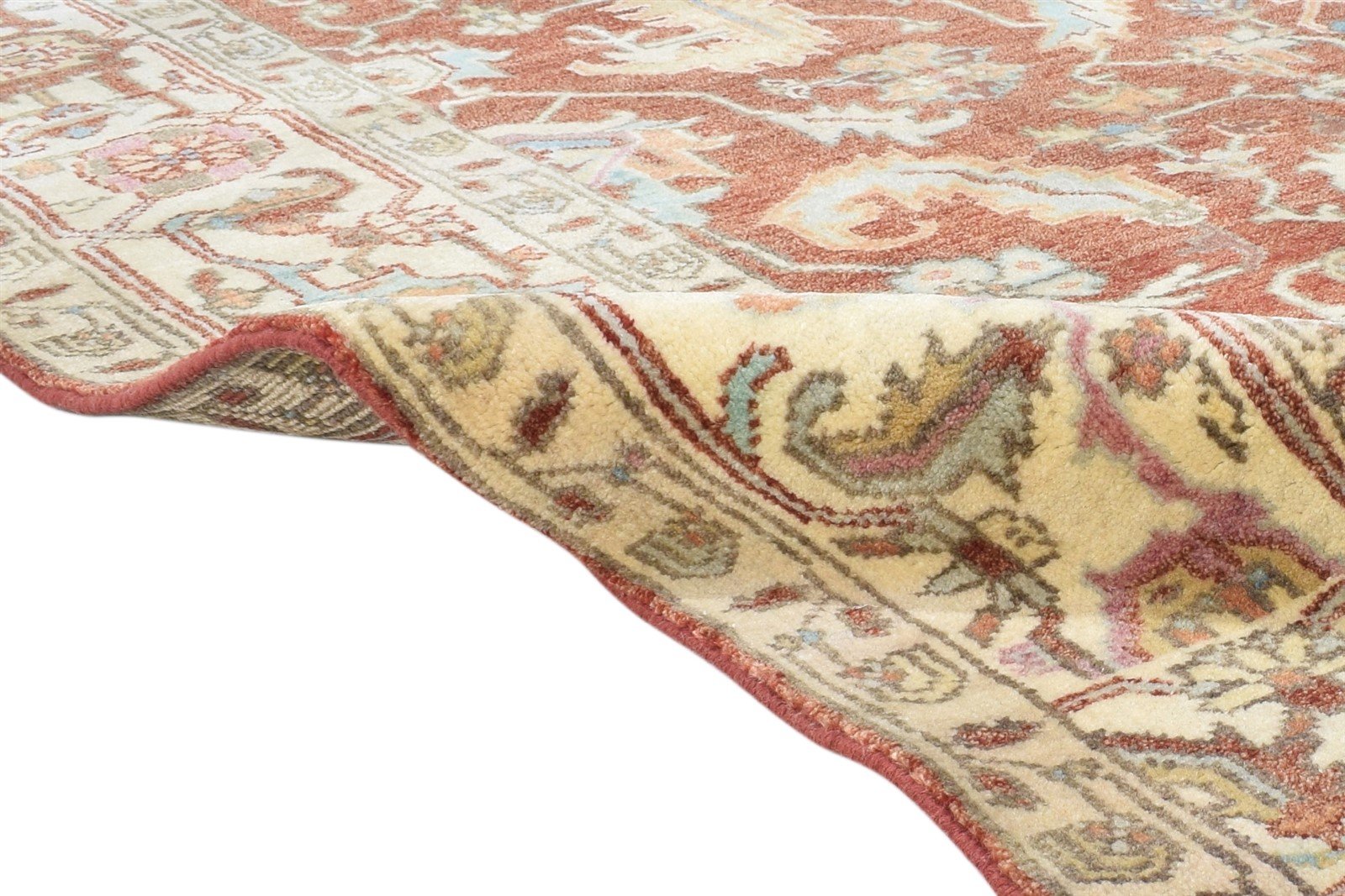 Rust Wool Rug 6' X 9' Persian Hand Knotted Mughal Oriental Room Size Carpet 7865000296597