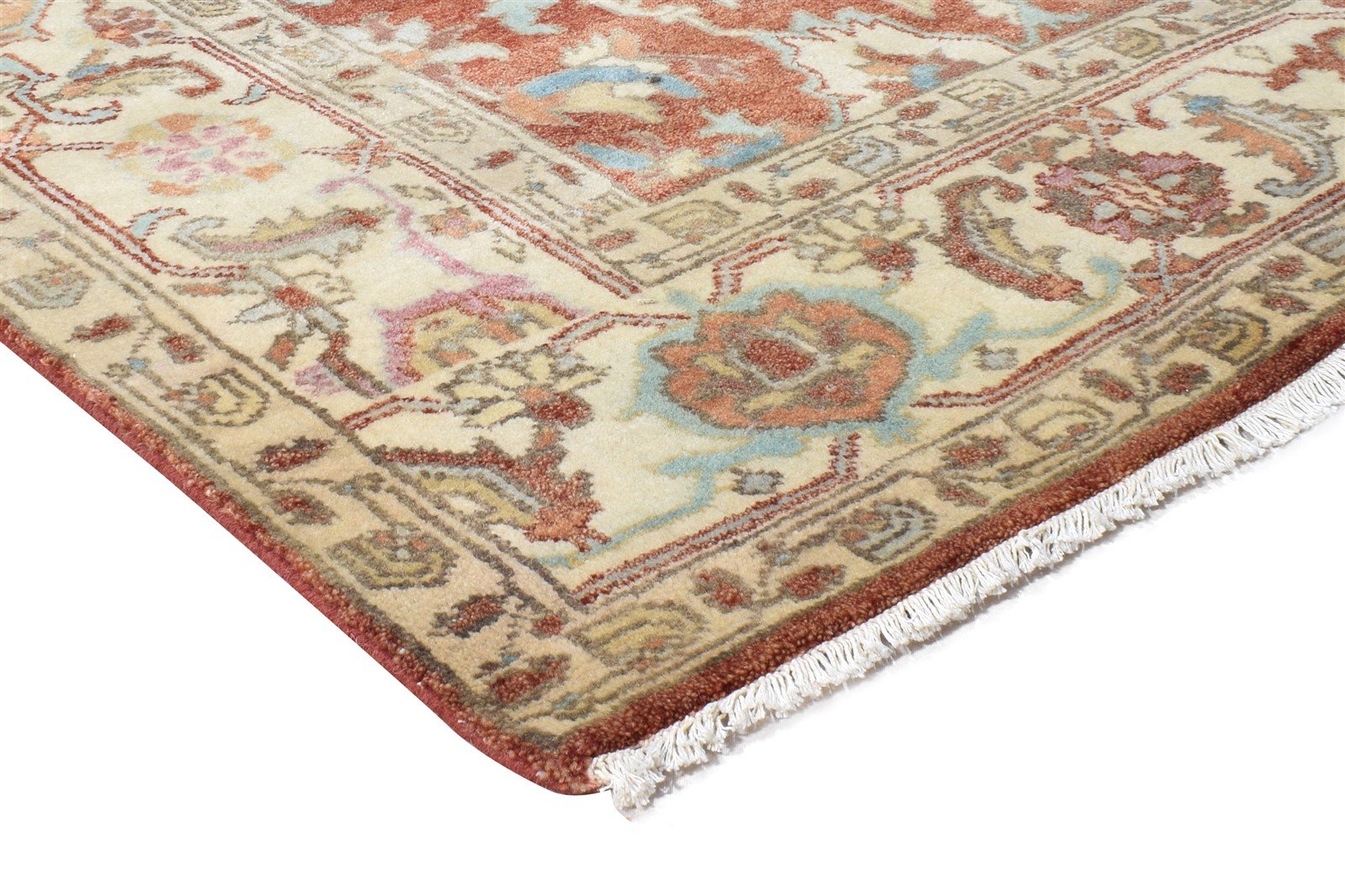 Rust Wool Rug 6' X 9' Persian Hand Knotted Mughal Oriental Room Size Carpet 7865000296597