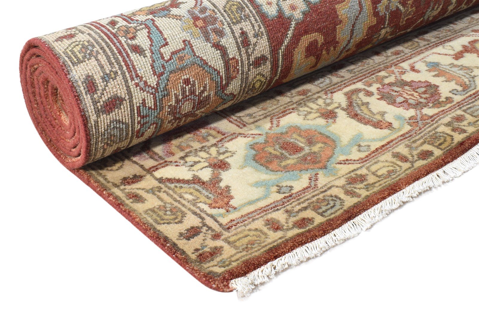 Rust Wool Rug 6' X 9' Persian Hand Knotted Mughal Oriental Room Size Carpet 7865000296597