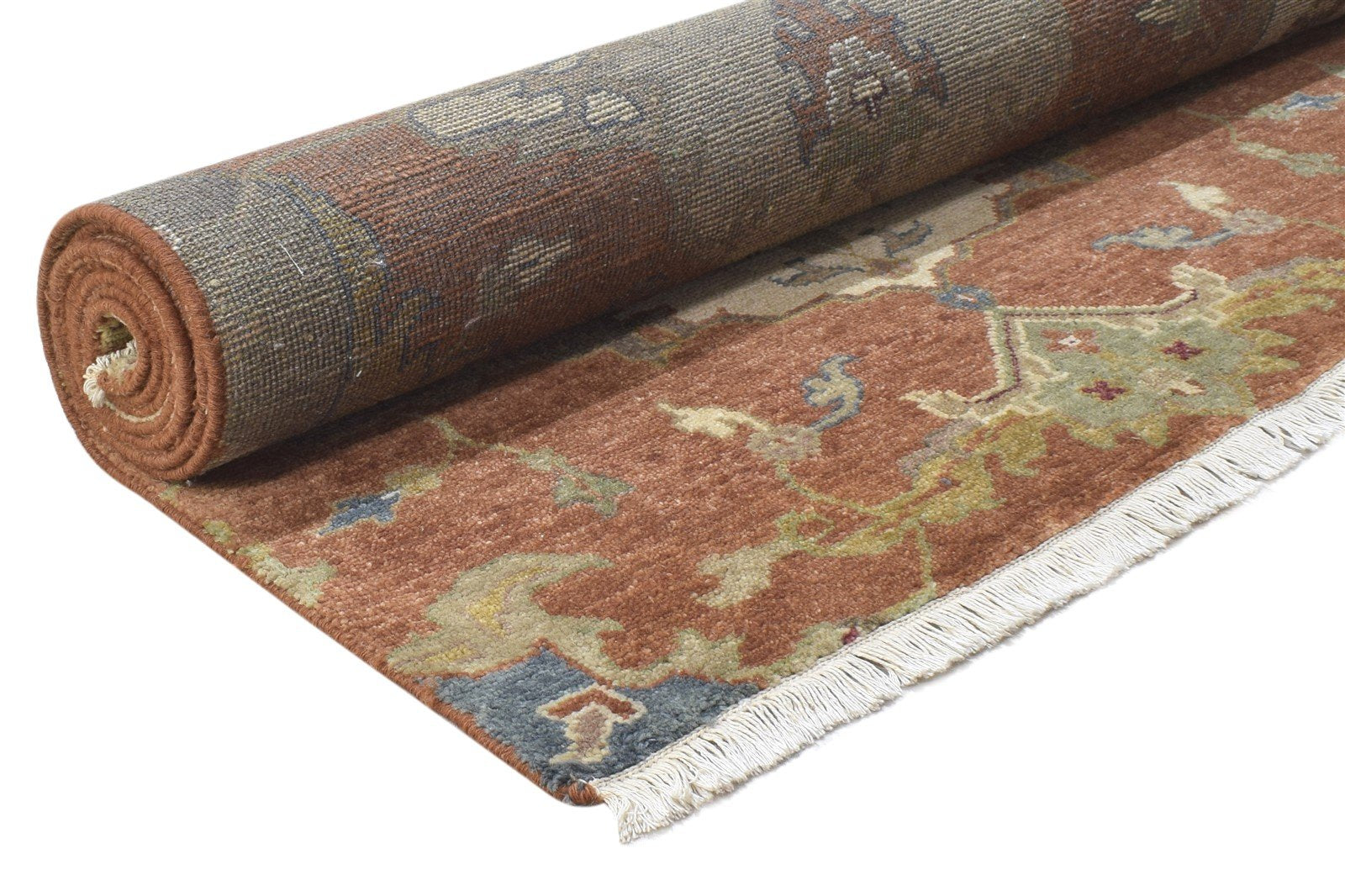 Rust Wool Rug 8' X 9' Persian Hand Knotted Serapi Oriental Large Carpet 7864498094229