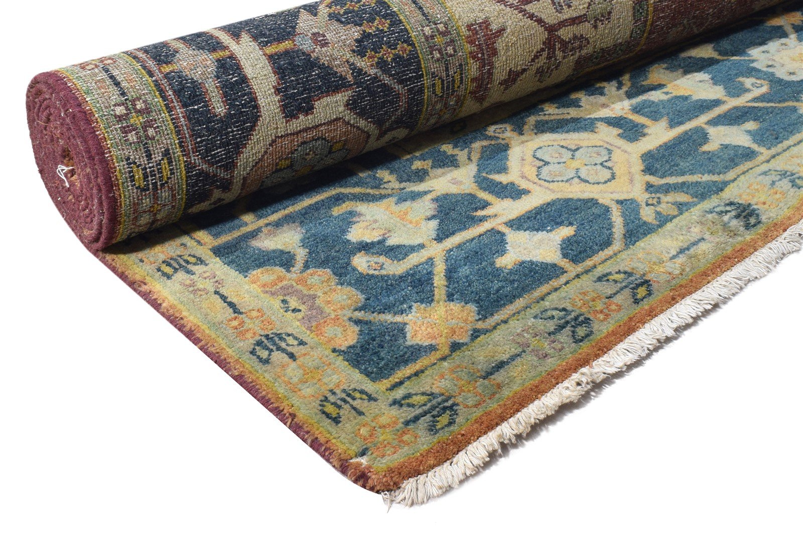 Rust Wool Rug 9X12 Persian Hand Knotted Heriz-Indian Oriental Extra Large Carpet 7865010454677