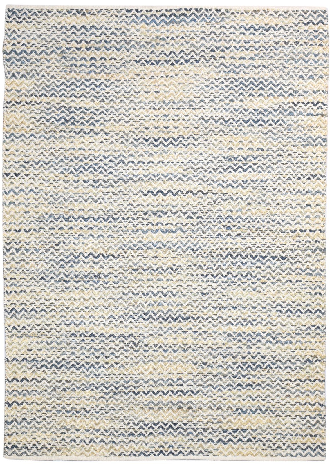 Saba Beige Wool Rug 5' X 8' Modern Dhurrie Scandinavian Chevron   7865049088149