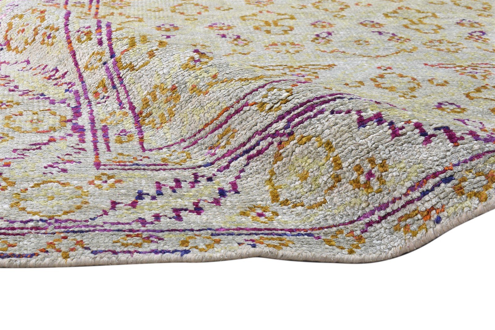 Nanine Sage Silk Rug 5' X 8' Modern Hand Knotted Bohemian Oriental 7864097898645