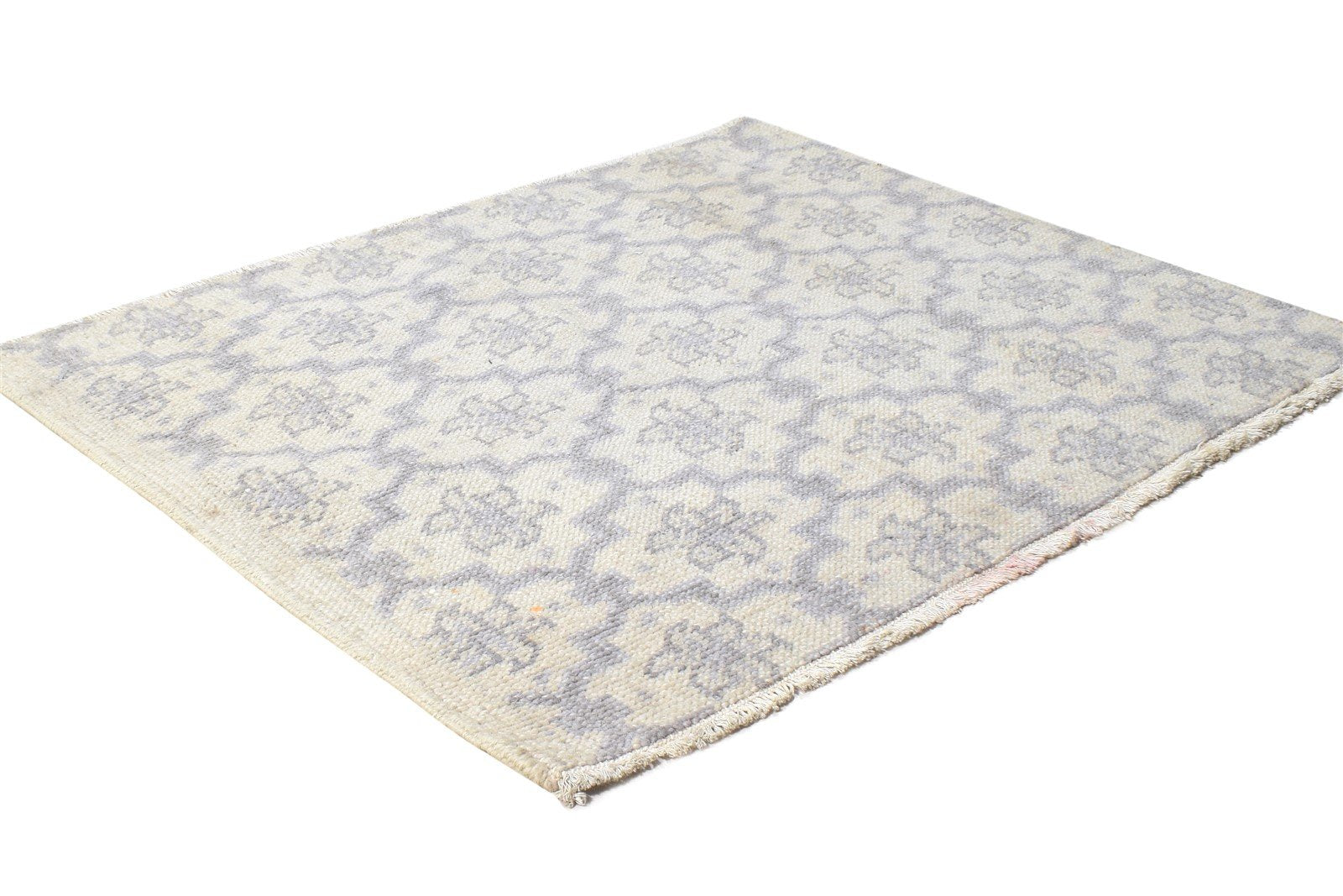 Tiffany Sage Wool Rug 3' X 2' Modern Hand Knotted Moroccan Trellis 7864498421909