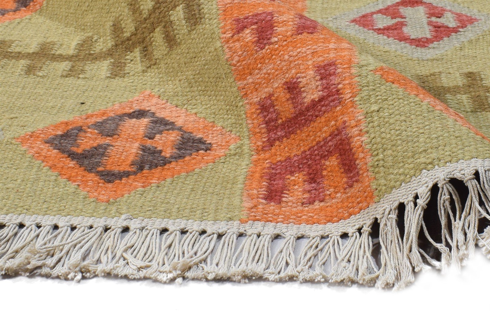 Sage Wool Rug 5' X 7' Southwestern Dhurrie American Tribal Room Size Carpet 7865049710741