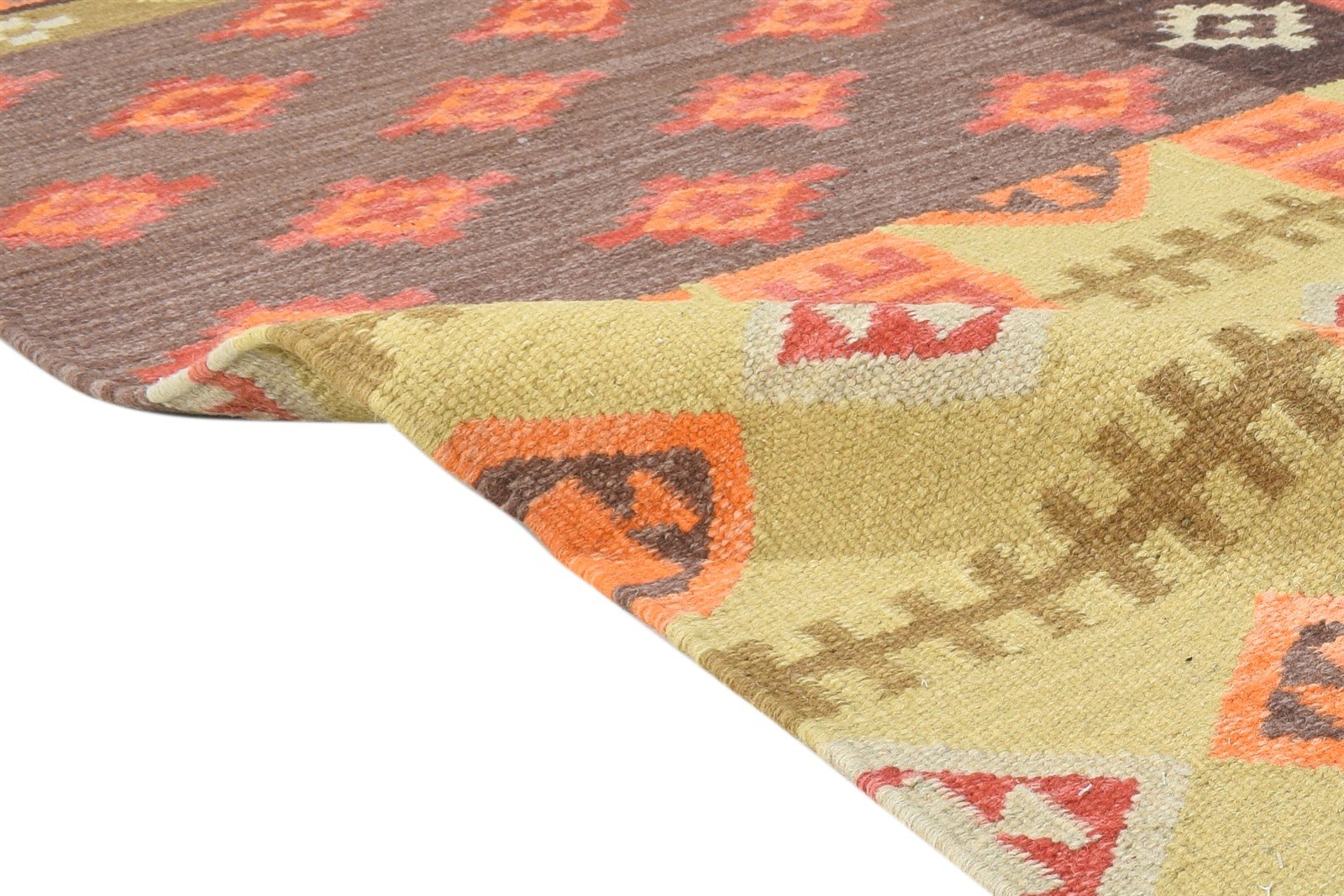Sage Wool Rug 5' X 7' Southwestern Dhurrie American Tribal Room Size Carpet 7865049710741
