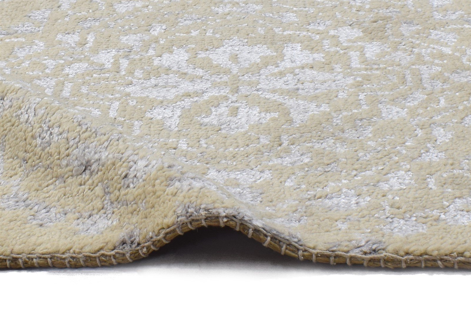 Sage Wool / Silk Rug 2' X 2' Modern Hand Knotted Moroccan Trellis Small Carpet 7864129093781