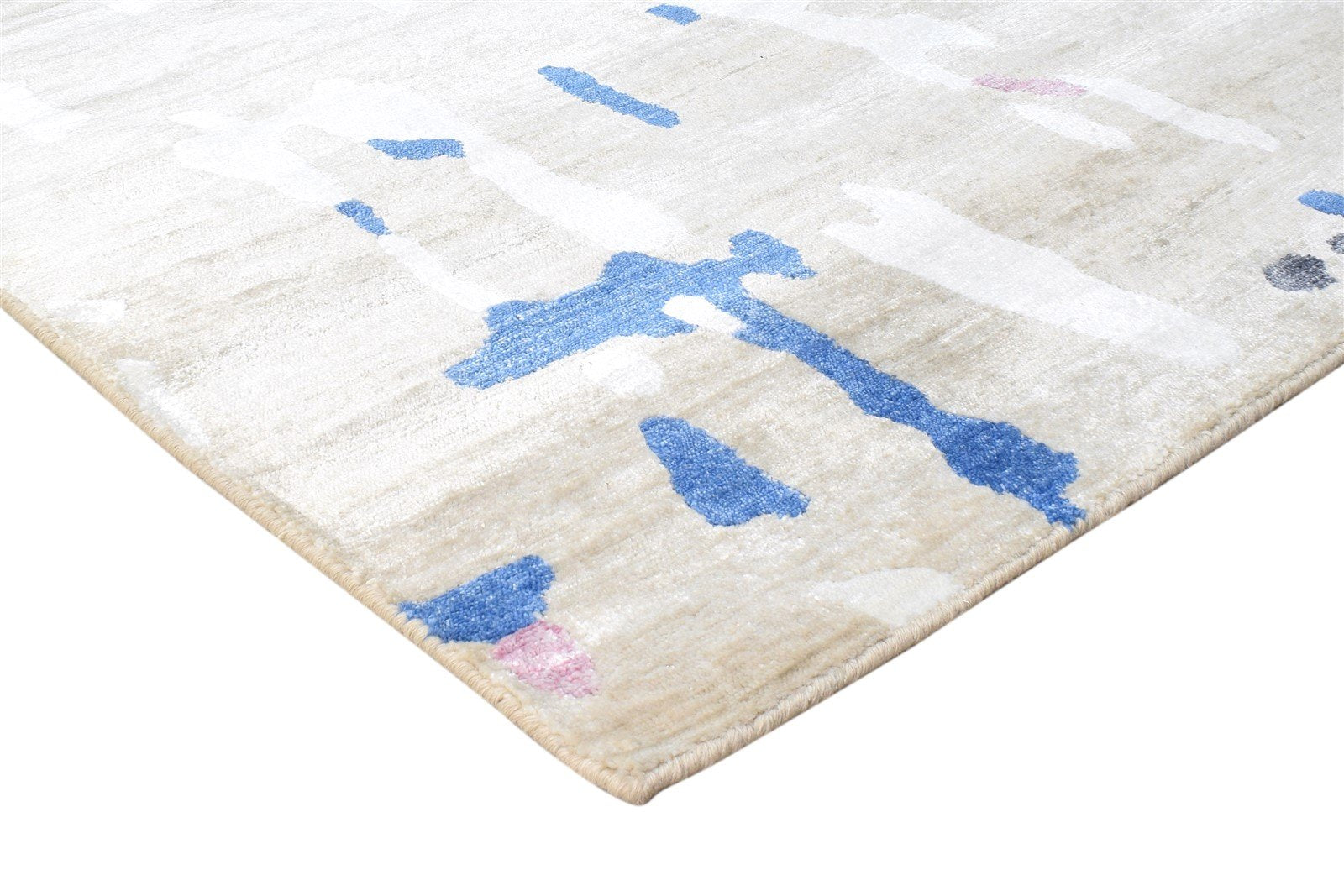 Sage Wool / Silk Rug 9X12 Modern Hand Woven French Abstract Extra Large Carpet 7864810176661